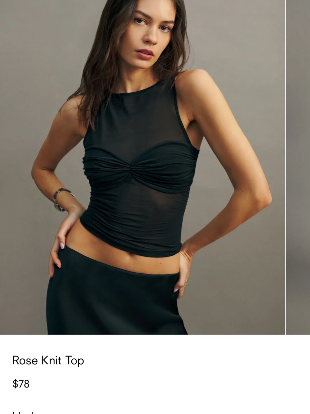 Reformation Black Sheer Top